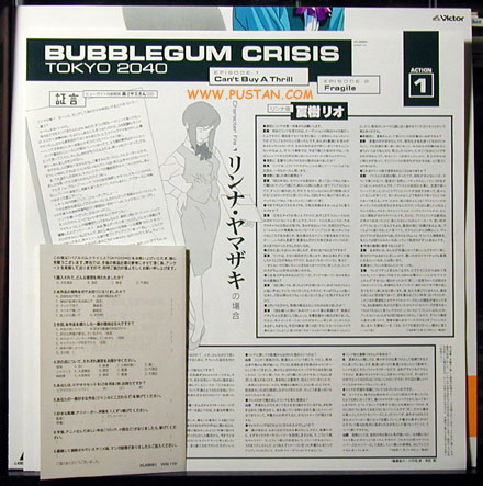 Bubblegum Crisis LaserDisc goodies Anime Laserdisc