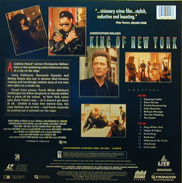 King of New York Laserdisc back