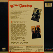 Return of the Living Dead Laserdisc back