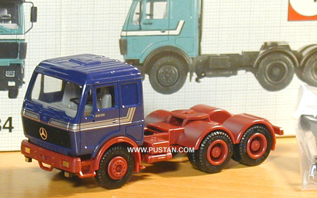 Daimler-Benz 2638 S Herpa Zugmaschine 3a kobaltblau Chassis rot NEUE FARBE RAL 5013 Mercedes