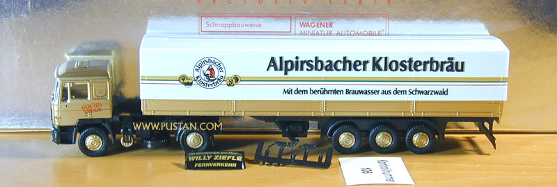 Alpirsbacher Klosterbräu Mit dem berühmten Brauwasser aus dem Schwarzwald Düsseldorf 1896 Paris / Golden Truck / Von den Alpen bis an's Meer... WILLY ZIEFLE Fernverkehr Bad Wildbad Alpirsbacher