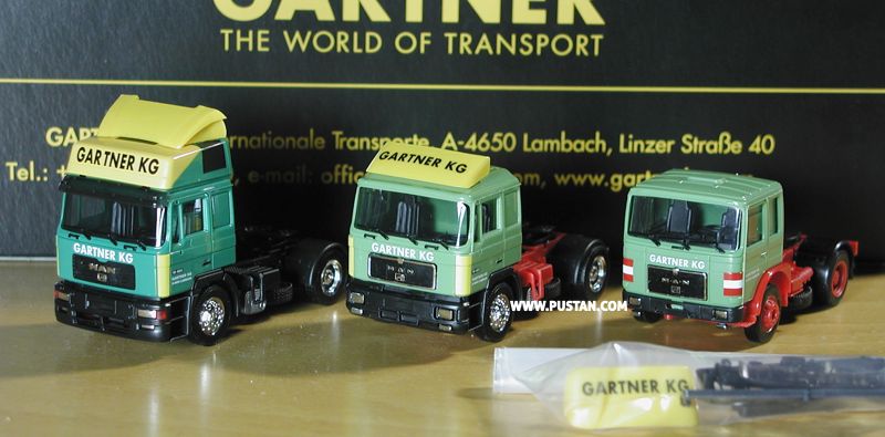Gartner KG Internationale Transporte Lambach Austria Zugmaschinen Edition MAN F8 F90 19.462 F2000 18.464 Evo mit komischem Dachspoiler Gartner Zugmaschinen Edition