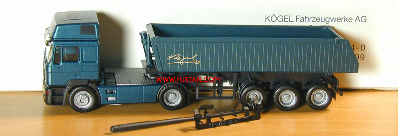 Herpa Kögel Fahrzeugwerke AG Ulm IAA '96 Messemodell Kippauflieger 2a/3a Kögel