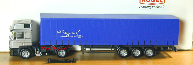 Herpa Kögel Fahrzeugwerke AG Ulm IAA '96 Messemodell Gardinenplane 2a/3a Kögel