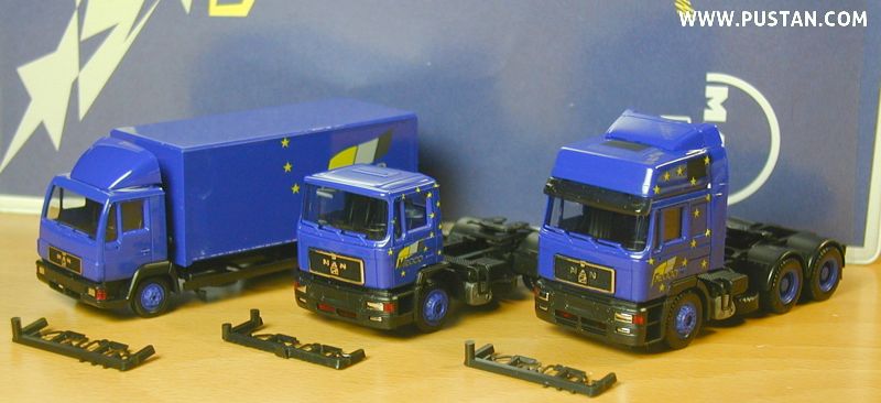 MAN-Fahrzeugmodelle L-, M- und F2000 Ein starkes Programm Limitierte Auflage Nutzfahrzeuge Aktiengesellschaft Vertrieb Teile und Zubehör Dachau Euro 2000 MAN Fahrzeugmodelle