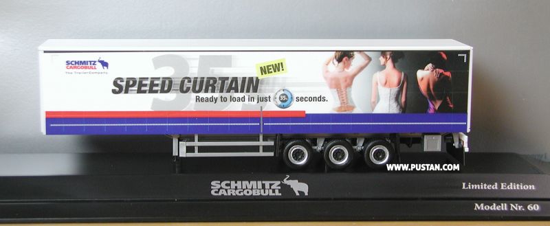 Schmitz Cargobull The Trailer Company Speed Curtain NEW Ready to load in just 35 seconds just more. Limited Edition Services Technology 120 Years of Innovations Pole. Position. Modell Nr. 60 Schmitz