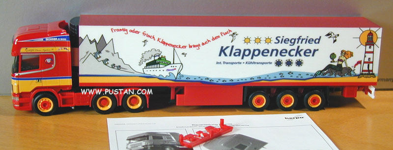 Siegfried Klappenecker Int. Transporte · Kühltransporte fjord1 Frostig oder frisch, Klappenecker bringt auch den Fisch Scania R 500 Royal Classic Topliner IV Frischer Fisch für Deinen Tisch Klappenecker