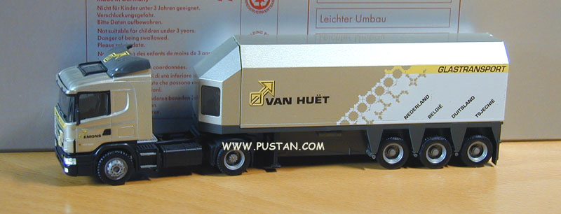 Member of the EMONS GROUP / ISO 9002 / 124L 400 / Van Huët TIEL NL / Sombreffe B / Haldensleben D / Teplice CZ Glastransport Nederland België Duitsland Tsjechië Van Huët
