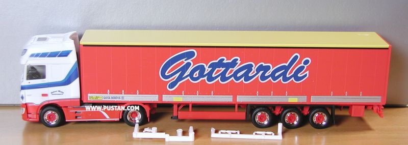 Gottardi Michele autotrasporti Interc00ler P400 98cm 40 633 80636 GOTA 000016 0 Trasporti Internazionali 70 80 Pi.R.A.T.A.® Italia motrice bianca strisce azzurro Gottardi