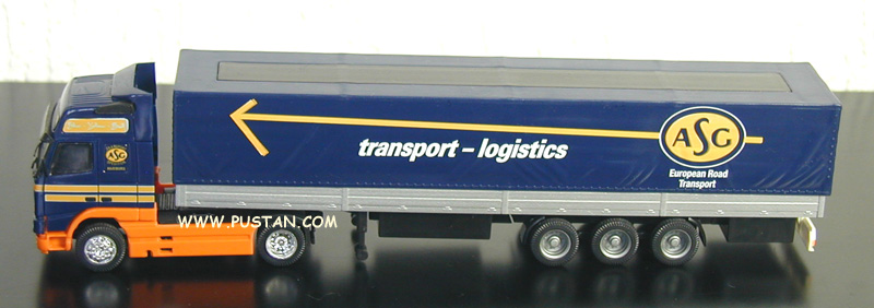 FH12 Luxusliner Transport ASG Spedition Logistics Hamburg Blue - Yellow - Bull / European Road Transport / Kögel ULM ASG
