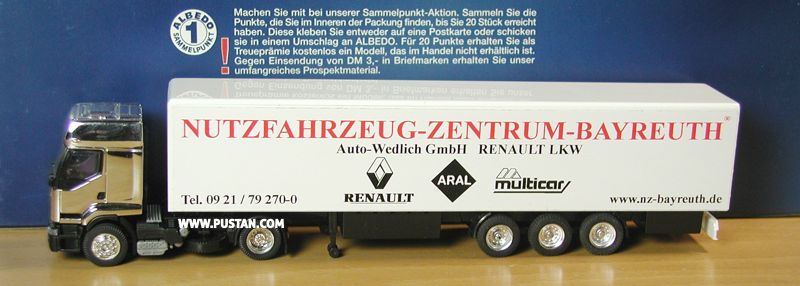 Renault LKW Auto-Wedlich GmbH NUTZFAHRZEUG - ZENTRUM - BAYREUTH ® ARAL multicar www.nz-bayreuth.de Kein Original ALBEDO Modell, Auflieger mit Folie beklebt! Renault