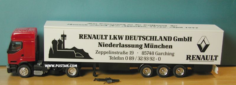 Renault Premium Zur Erinnerung an die Eröffnung der LKW NL München 19. / 20. April 1997 Niederlassung Deutschland Zeppelinstraße Garching Kögel Ulm Renault