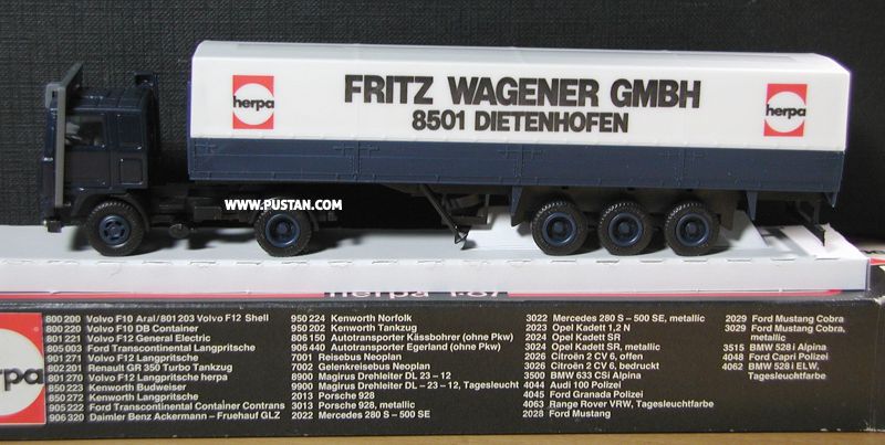 herpa Fritz Wagener GmbH 8501 Dietenhofen Volvo F12 Langpritsche Herpa