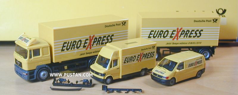 Deutsche Post Euro Express - Die Modellautokollektion Das Original-Modellautoset im Maßstab 1:87/H0. An alle, die Spaß am Sammeln haben. Viel vergnügen mit der neuen Jetzt Tempo wählen Kögel Schmitz Euro Express