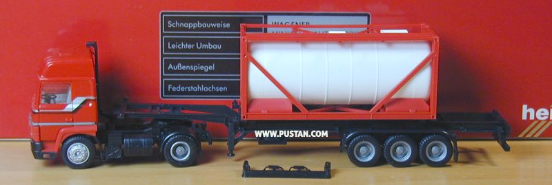 Renault KRONE Tankcontainer Bastelmodell unbedruckt Streifendesign Renault