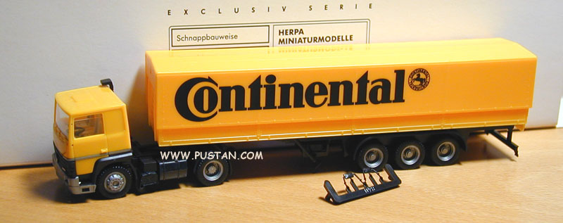 Herpa 166423 Renault 390 Pritscheplanen-Sattelzug 2a/3a Werbemodell Continental